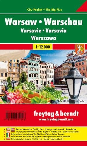 WARSAW, POLAND – CITY POCKET MAP + THE BIG FIVE (ENGLISH, By Freytag & Berndt