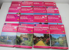 JOB LOT 67 Ordnance Survey Maps bundle Landranger Pink British Britain 1:50000