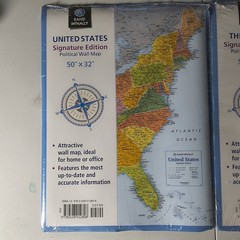 World & United States Political Wall Map Rand McNally Signature Edition 50x 32″
