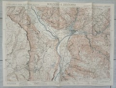 BOLZANO E DINTORNI – CARTA MAPPA – TOURING CLUB ITALIANO 1929 – ZONE TURISTICHE