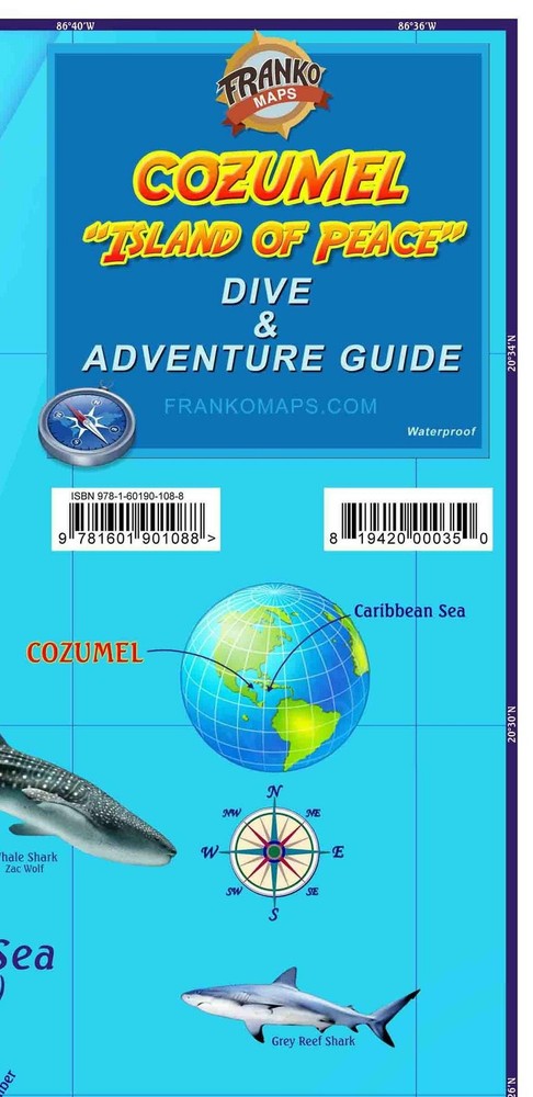 Cozumel Dive & Adventure Guide Franko Maps Waterproof Map