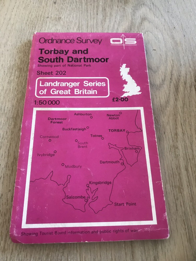 Ordnance Survey Map Sheet 202 – Torbay And South Dartmoor