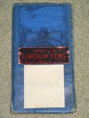 Antique 1904-1920 Bartholomews New Reduced Survey Map 14 Lincoln Fens – cloth