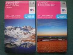 115 116 SNOWDON DENBIGH COLWYN BAY WALES, LOT LANDRANGER OS ORDNANCE SURVEY MAPS