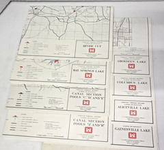 Lot of 9 1985 Tennessee -Tombigbee USACOE Maps Recreational lakes & Bay Springs