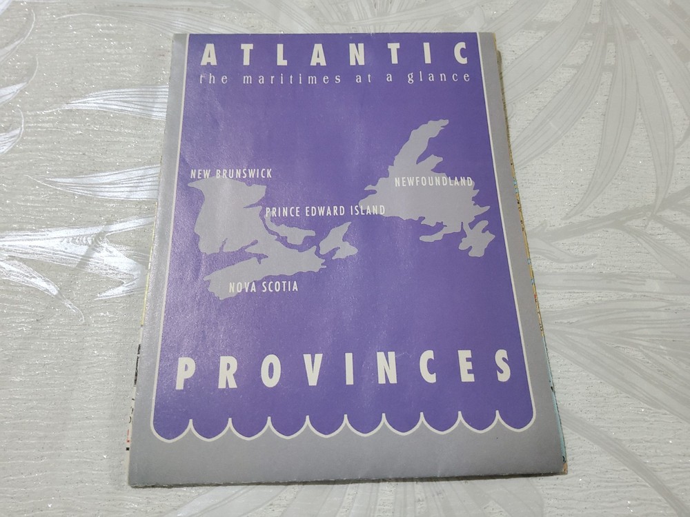 ❤️Vintage 1991❤️Atlantic Provinces Maritimes at a Glance Map❤️RARE PLEASE LOOK❤️