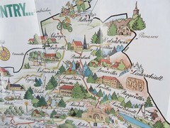 2 Lot BITCHE Moselle FRANCE La Citadelle brochure & County drawn Map Information
