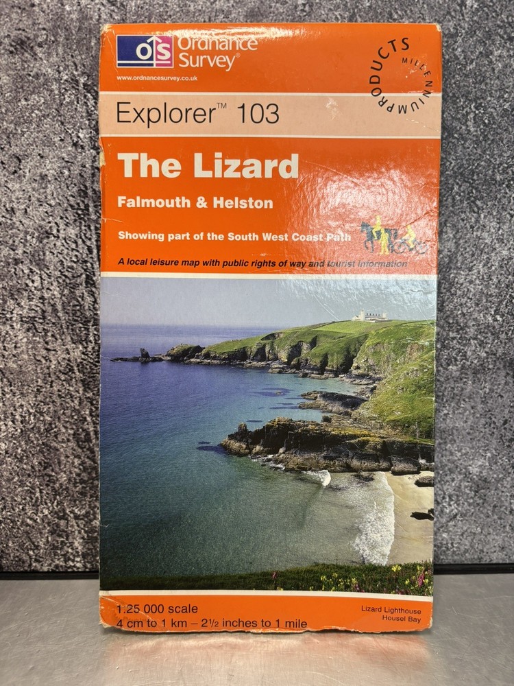 Explorer 103 The Lizard – Falmouth & Helston OS Ordnance Survey Map Used – VGC