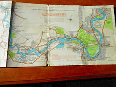 1961 Map of the River Thames Published by Stanford 1.5 ” to a mile linear map