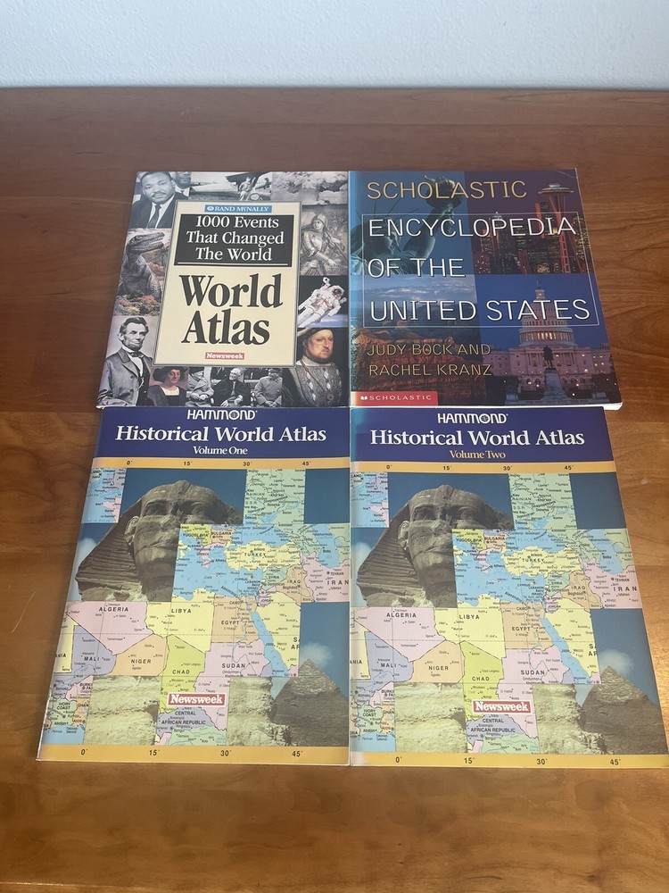 Hammond Historical World Atlas – 2 volume set, U.S. Encyclopedia, 1000 Events