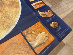 Large Map of Planet Mars West and East Hemispheres Haack Handkarte 1988