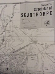 SCUNTHORPE Bottesford fold out street map black& white