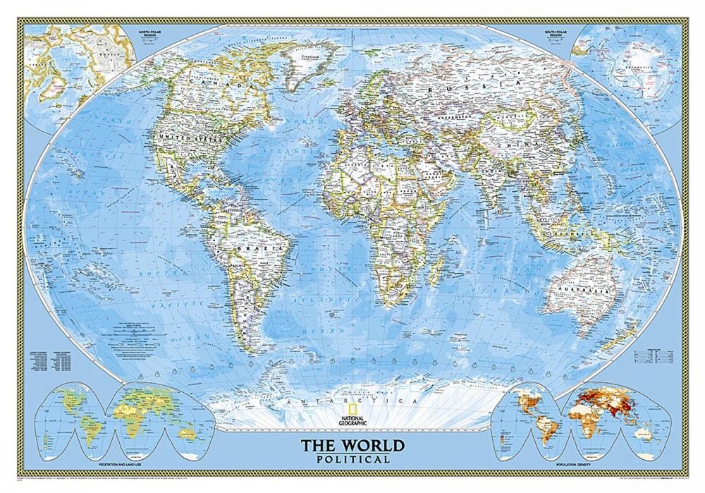 World Classic Map [Tubed]: Reference Maps by Nat Geo Maps (English) Map Book