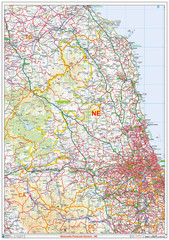 (G55) Map of Newcastle NE Postcode Sectors, Poster of Newcastle Postcodes