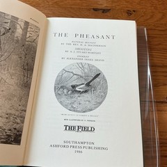 THE PHEASANT – FUR, FEATHER & FIN SERIES HARDBACK BOOK, EDITED BY A WATSON (3f)