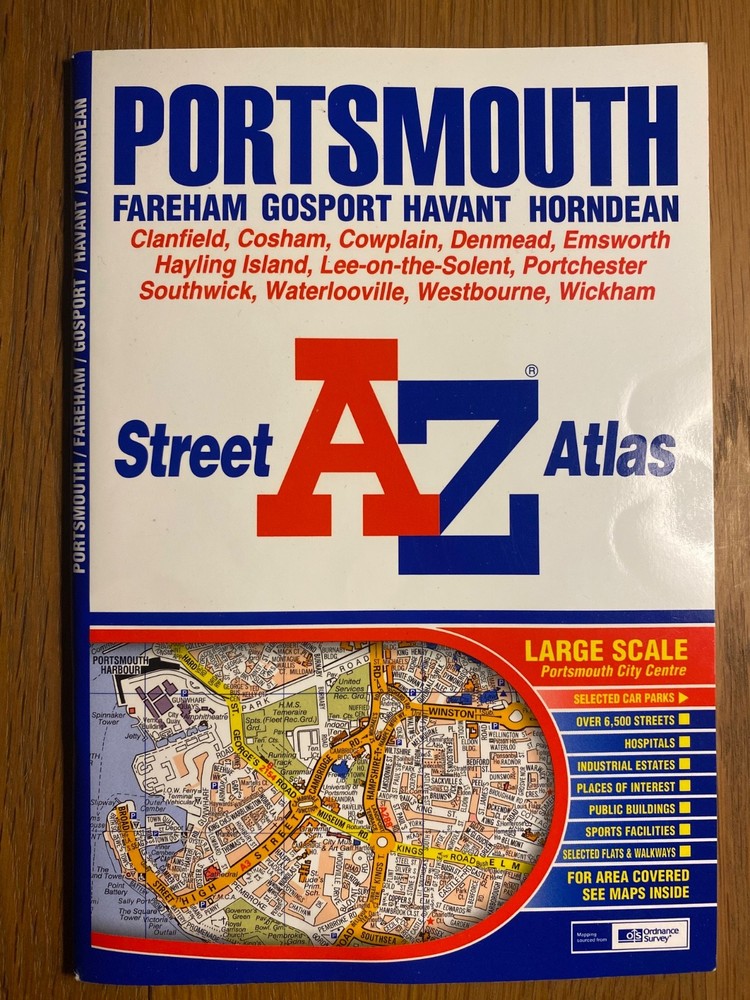 A-Z Portsmouth Street Atlas by Geographers’ A-Z Map Company Paperback Book The