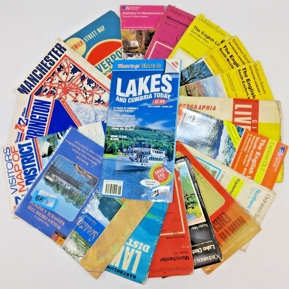 Bundle X19 Road/Leisure/Walking/Street Maps & Guides THE LAKES & N WEST, O/S etc