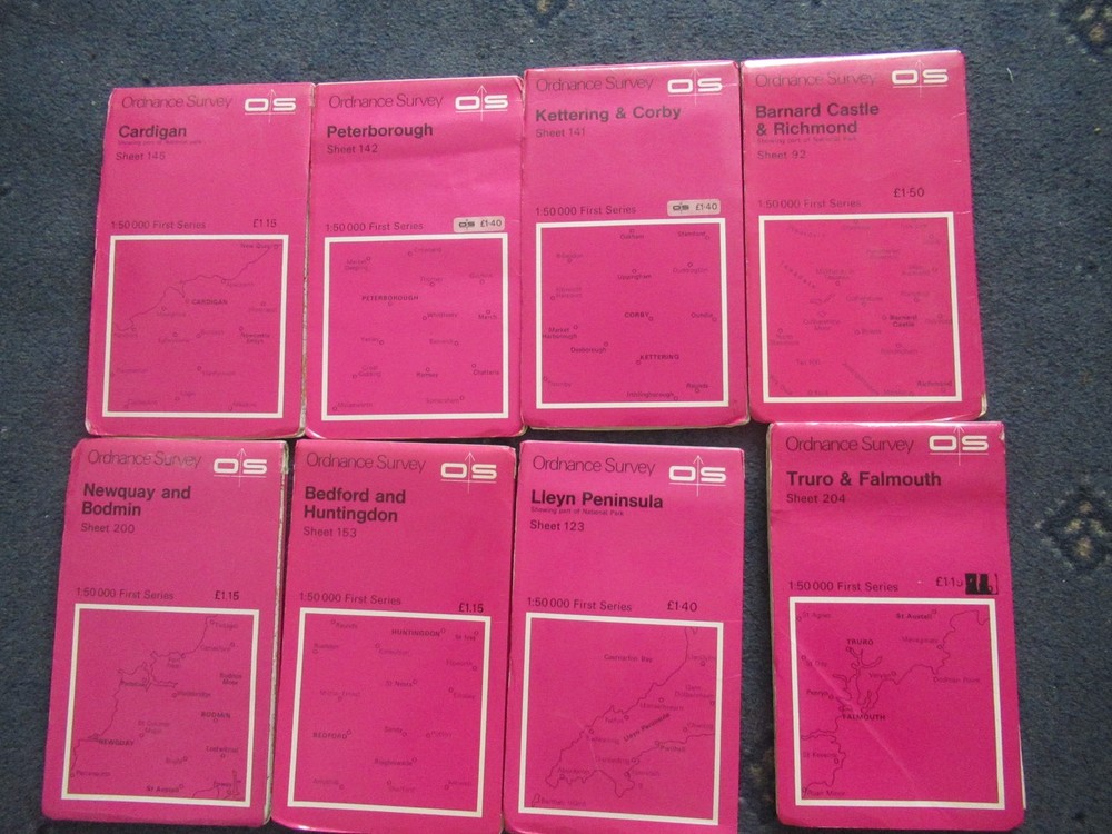 8 x OS MAPS JOB LOT Ordnance Survey (D6)