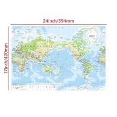 World Map Atlas Geography Political Poster Canvas Print A1 A2