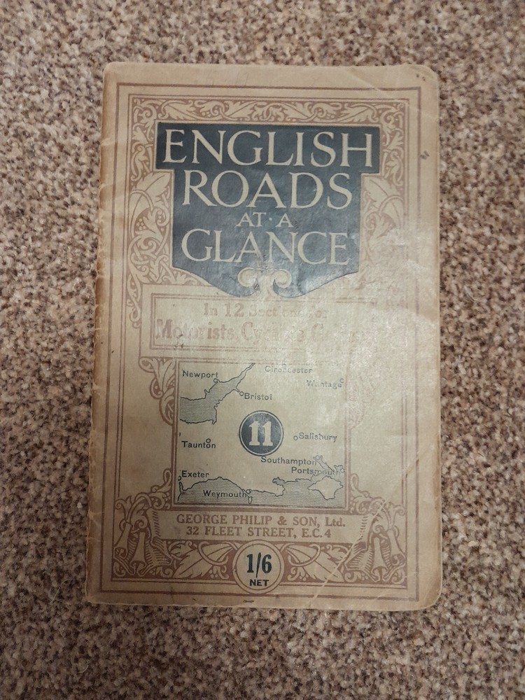 English Roads at a Glance – Sheet 11 S/SW Coast ( George Philip & Son Ltd 1920s)
