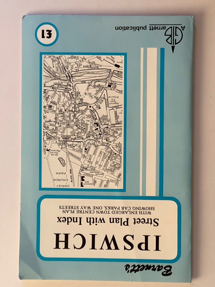 Vintage Barnetts Ipswich Area Street Plan with Index