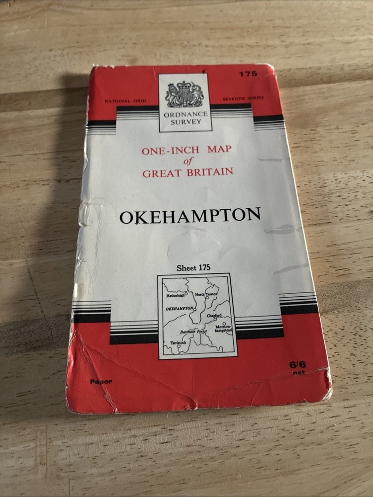 1965 Ordnance Survey One Inch Seventh Series Map 175 Okehampton (incl Chagford )