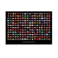 Scratch Off Flags Of The World A2 Size Poster Travel Map Gift – Black Landscape