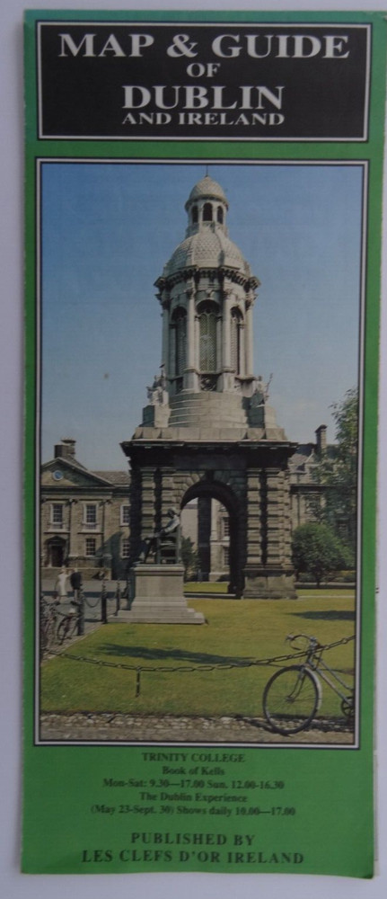Vintage MAP & GUIDE of DUBLIN & IRELAND 1994. Attractions. Horse Racing Fixtures