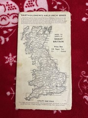 Vintage Bartholowmew’s Half-Inch Contoured Map- RARE CARDIGAN