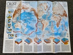 The Shaping of a Continent National Geographic August 1985, Geology, Poster, Map