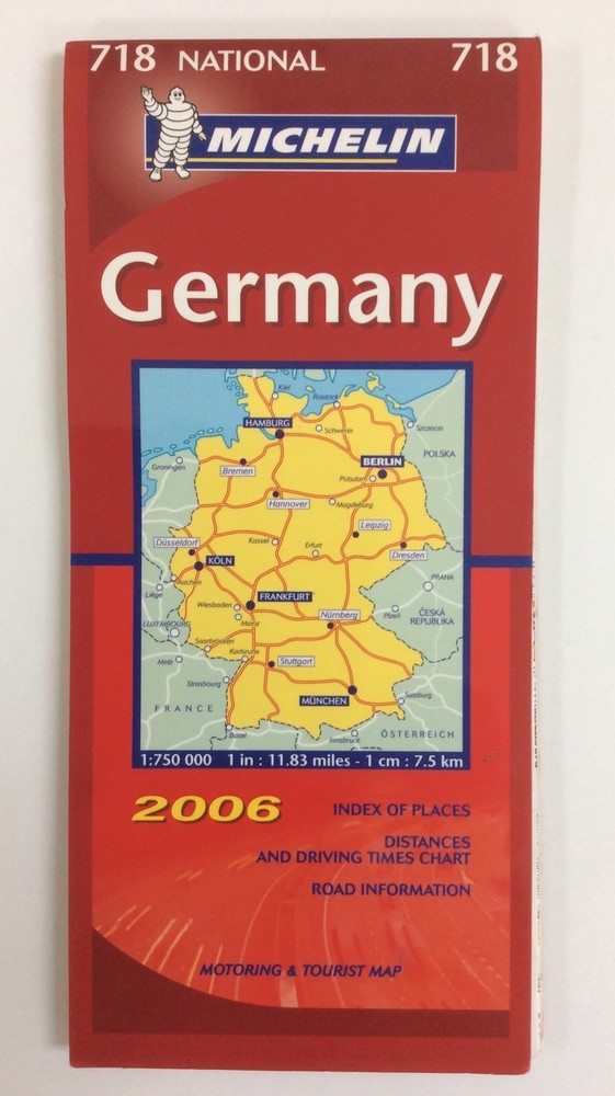 Michelin National Map 718 Germany Scale 1:750,000