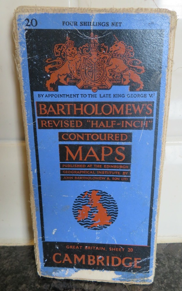 Bartholomew’s Revised Half Inch Map of Cambridge Folded Map Good Condition