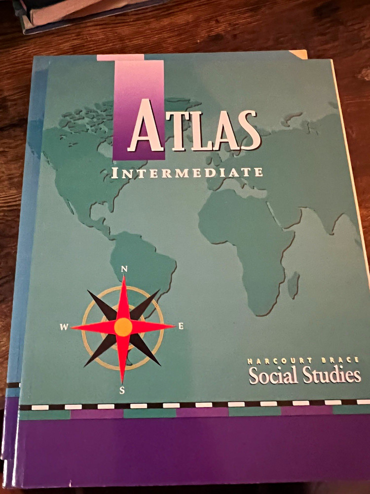 Set of 4 Harcourt Brace Atlas Intermediate Social Studies & Geography Paperback
