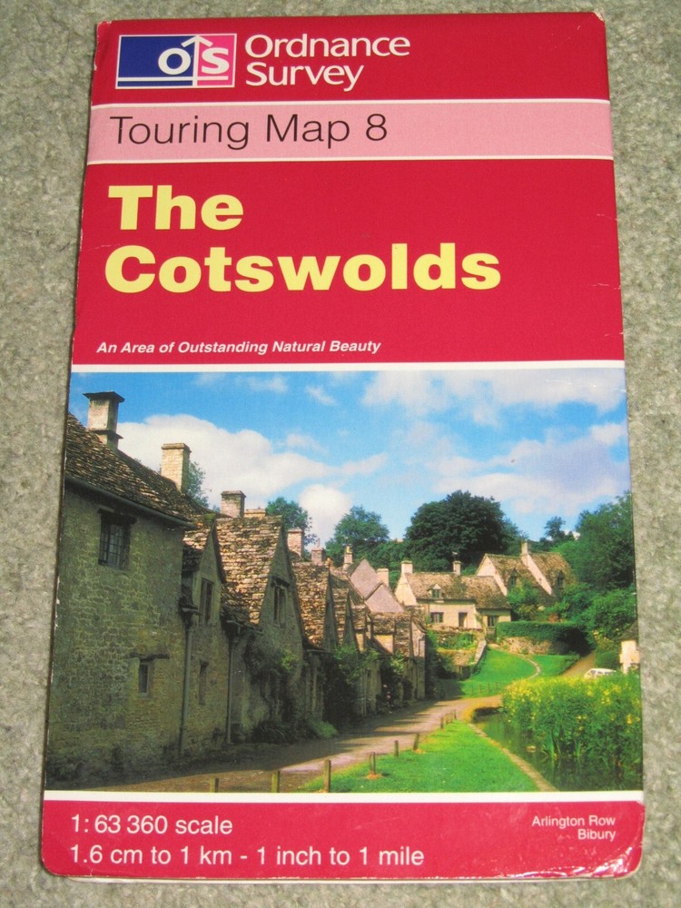 OS Ordnance Survey 1″ to 1 mile Touring Map 8 The Cotswolds – 1997