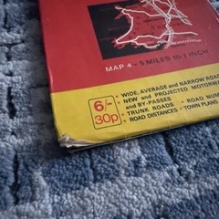 Dunlop, width of road map Wales and West Midlands, 5 miles to 1 inch, vintage
