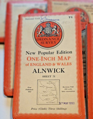 14 x Vintage O.S. Maps – New Popular Edition -cloth 1940s Ordnance