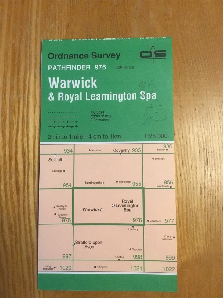 1992 Ordnance Survey Pathfinder Map 976 SP 26/36 Warwick & Royal Leamington Spa
