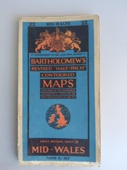 Bartholomew’s Paper Maps X2 Oxford & Mid Wales Contoured Half Inch Vintage