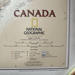 National Geographic Canada Wall Map Classic 38” x 32” 2019 Paper