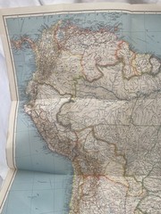 Vintage National Geographic Map South America December 1937