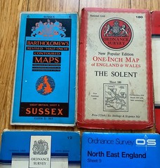 Collection 16 Vintage OS Maps, Various Areas