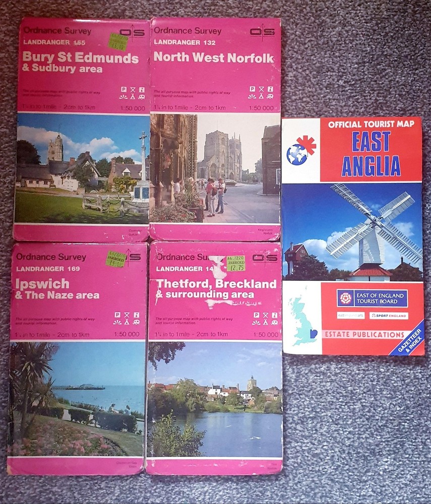 Ordinance Survey Maps Of East Anglia – Bury, Ipswich, Thetford & North Norfolk