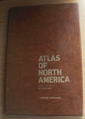 1985 National Geographic Atlas of North America Large Format Slipcover Magnifier