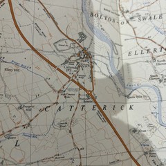 CATTERICK Ordnance Survey Sheet SE29 Two & Half Inch MAP 1952 Langthorne aiskew