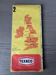 Vintage TEXACO road map WALES & CENTRAL England