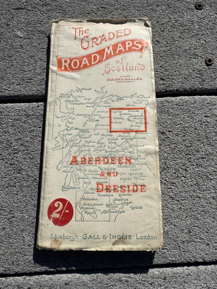 Vintage The Graded Road Maps Of Scotland – Aberdeen And Deeside