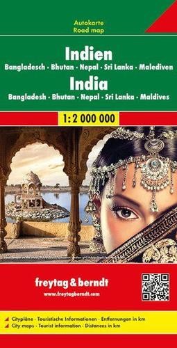 Freytag-Berndt India – Bangladesh – Bhutan – Nepal – Sri Lanka (Map) (UK IMPORT)