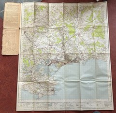 OS Ordnance Survey One Inch Map, BOURNEMOUTH, Sheet 179, 1940