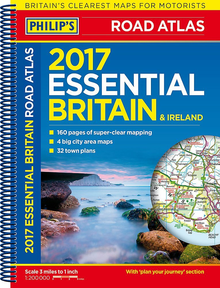 Philip’s Essential Road Atlas Britain… By Philip’s Maps, Spiral-bound,Excellen