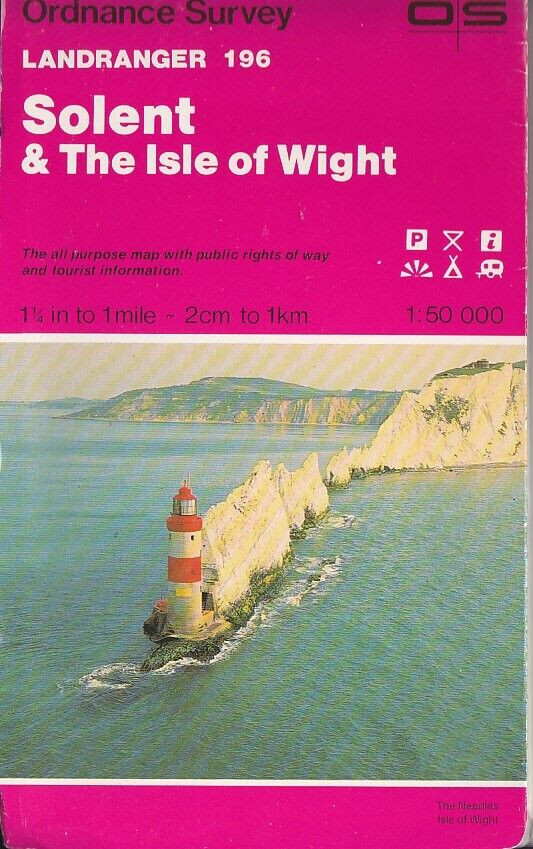 Ordnance Survey Landranger 1:50,000 Map Sheet 196 Solent and the Isle of Wight